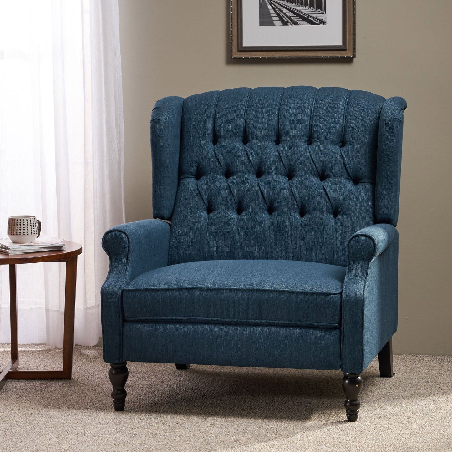 Dunham - Contemporary Fabric Tufted Oversized Pushback Recliner