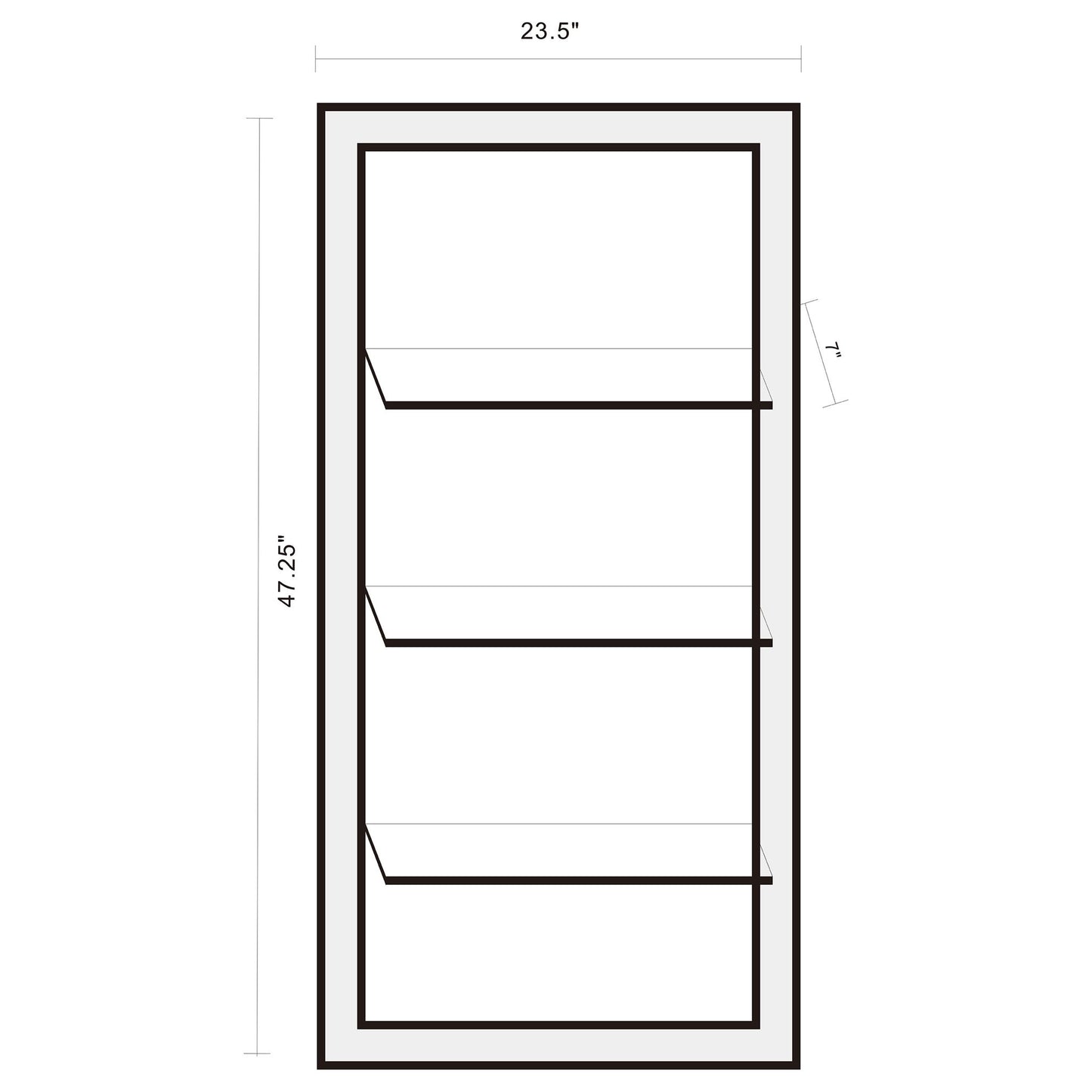 Cardinal - 3 Shelf Wall Mirror - Silver
