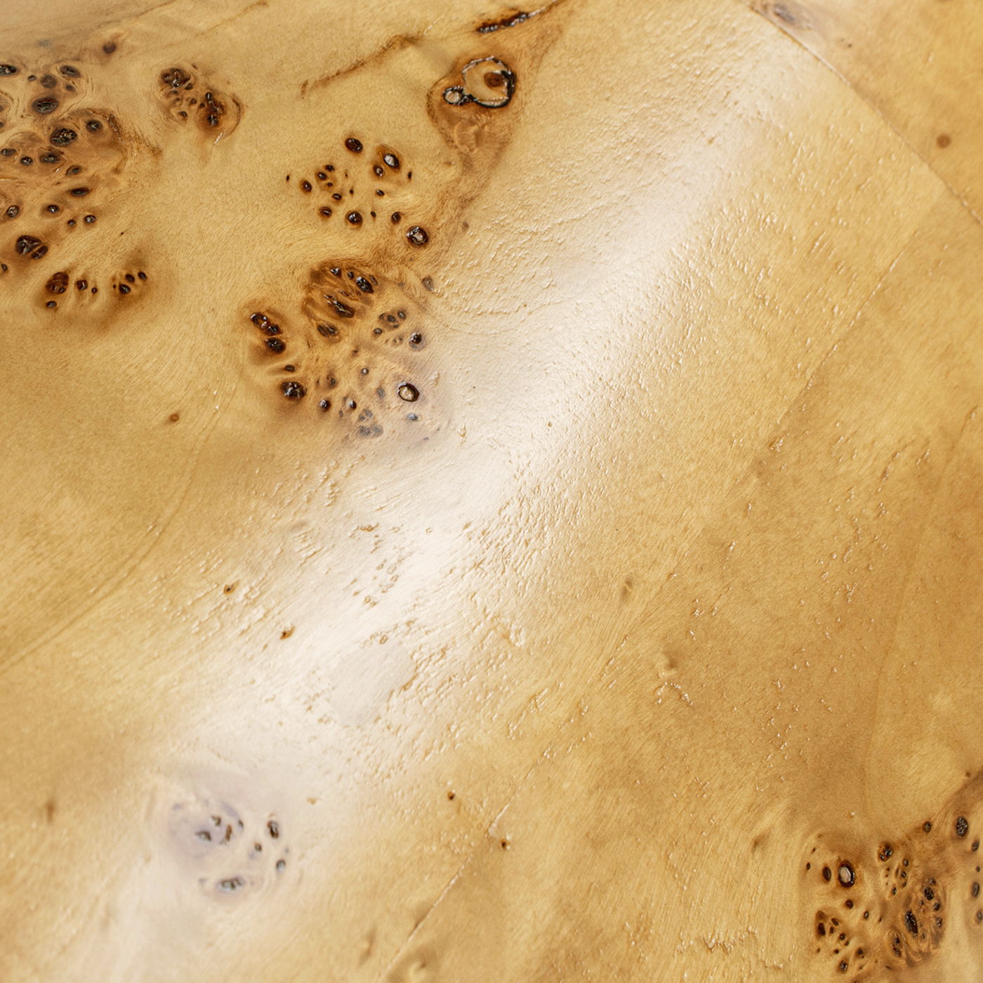 Nebula - Burl Accent Pillar Side Table - Warm Natural Brown Burl
