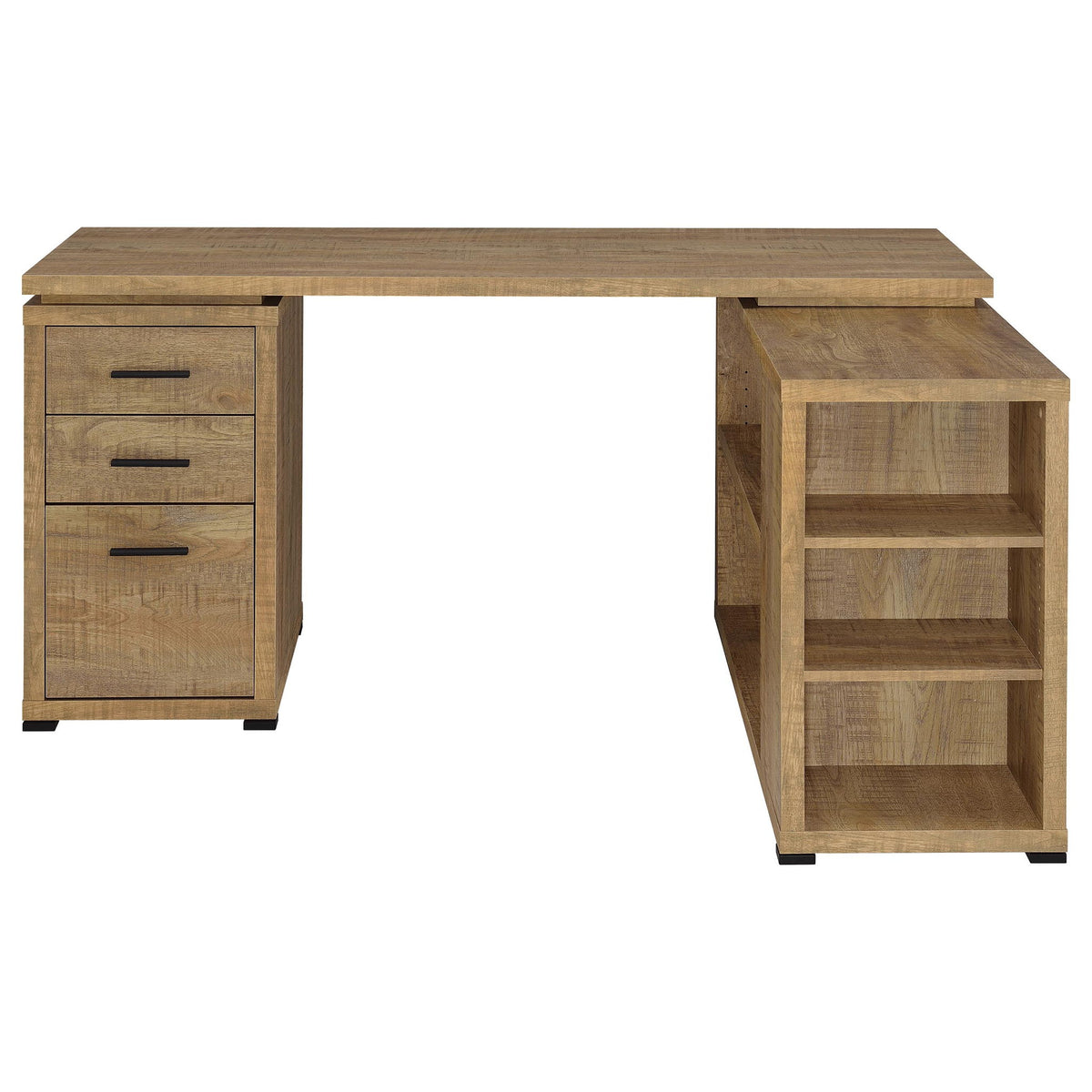 Caelum - L - Shaped Computer Desk With 3 Drawers - Mango Color