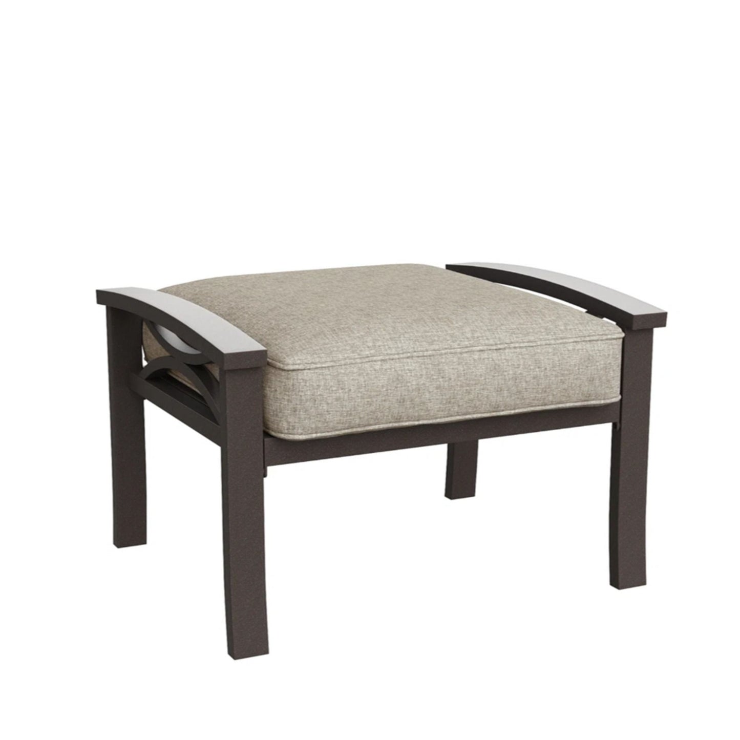 Modern All-Weather Ottomans With Cushions (Set of 2)