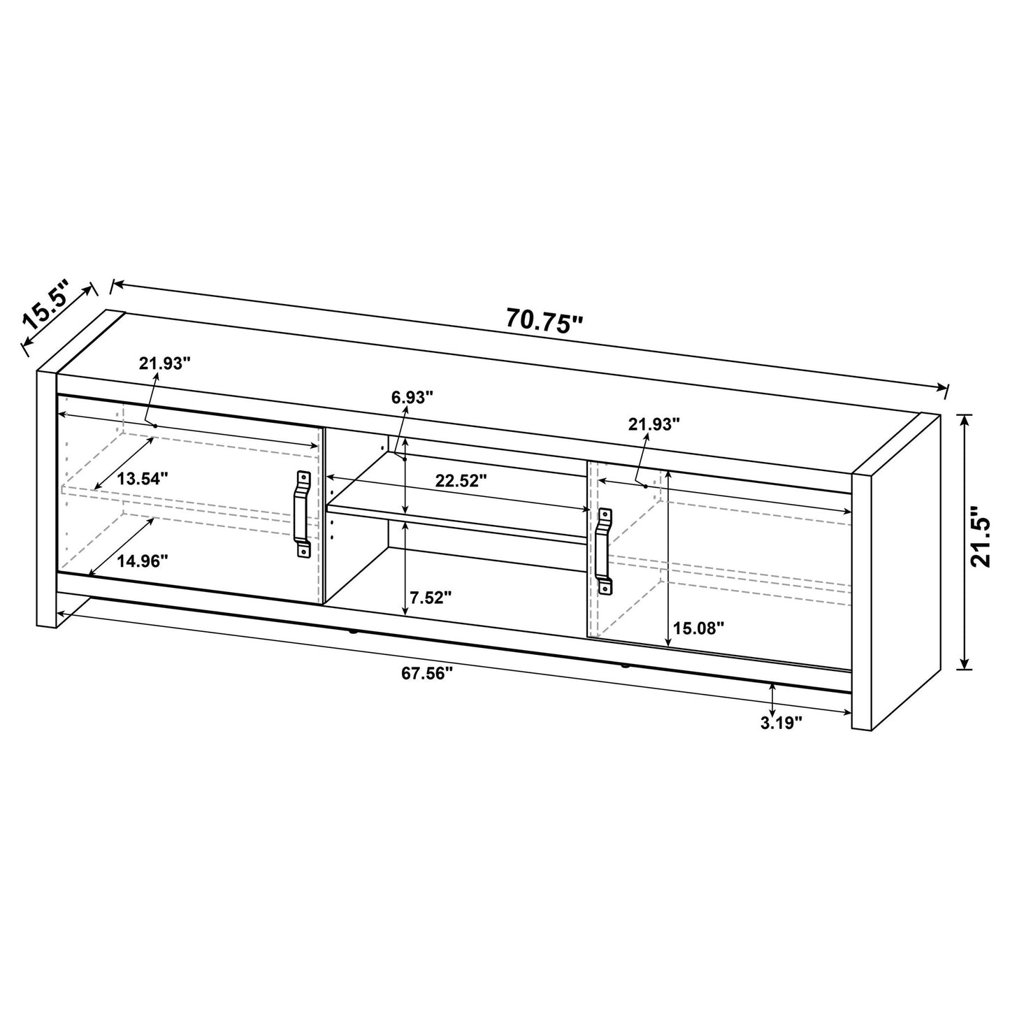 Conifer - TV Stand With Adjustable Shelves - Gray