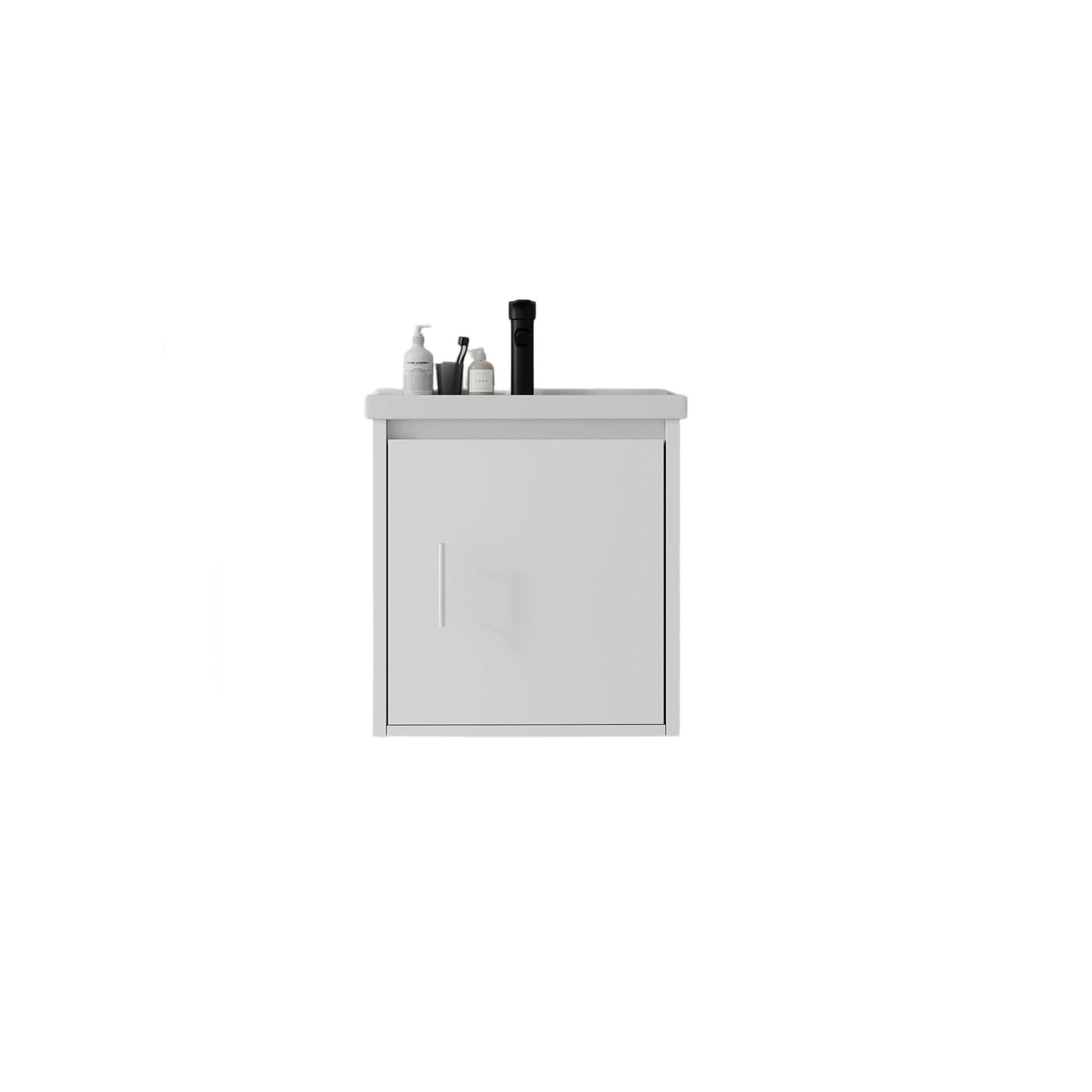 20" Floating Bathroom Vanity Combo With Wall Cabinet, Ceramic Sink & Soft Close Doors - White