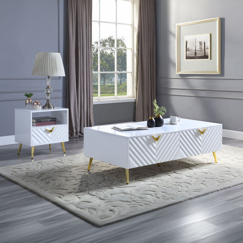 Gaines - End Table - White High Gloss