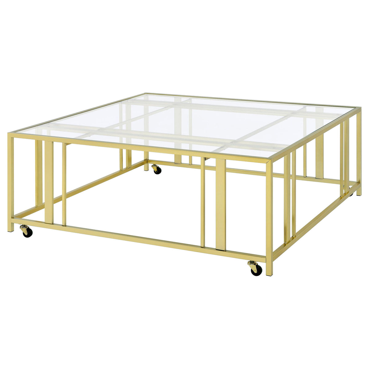 Square Coffee Table - Brushed Brass
