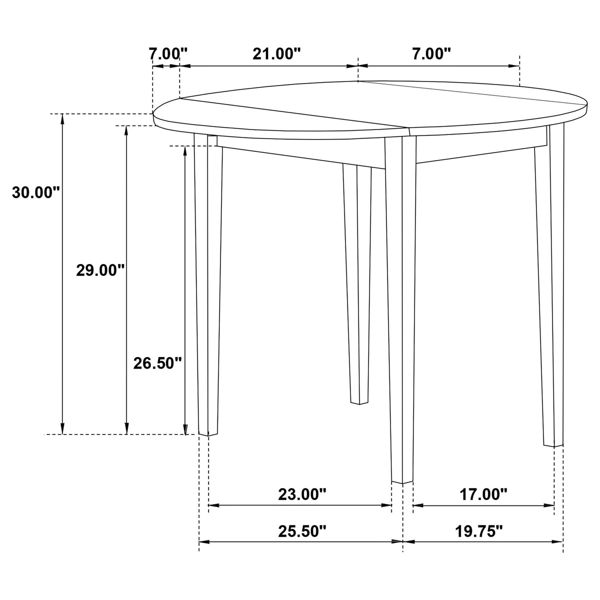 Cliff - 3 Piece Round Drop Leaf Dining Table Set With Ladderback Chairs - White