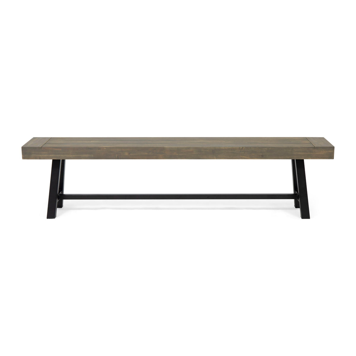 Outdoor Patio Bench - Gray / Black