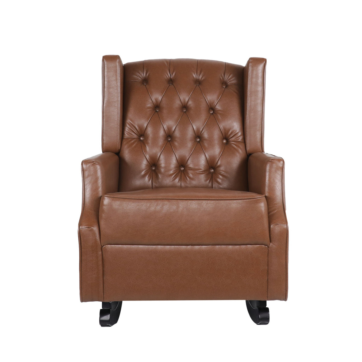 Moss - Upholstered Rocking Recliner With Diamond Tufting And Wingback - Light Brown