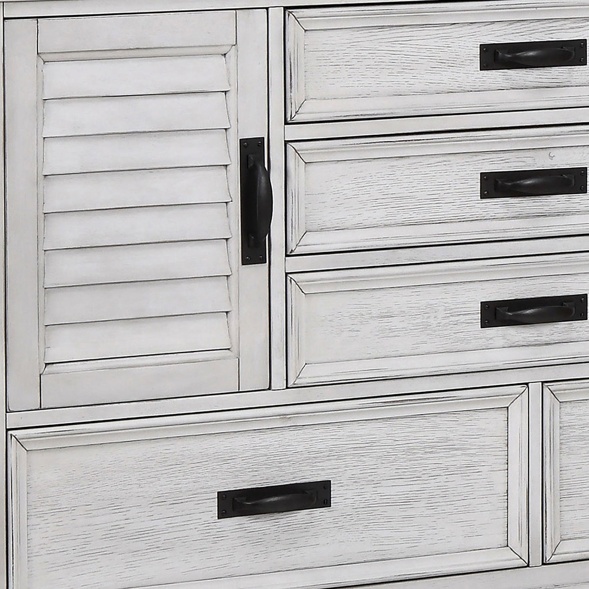 Lockeford - 5 Drawer Dresser With Side Cabinets - White