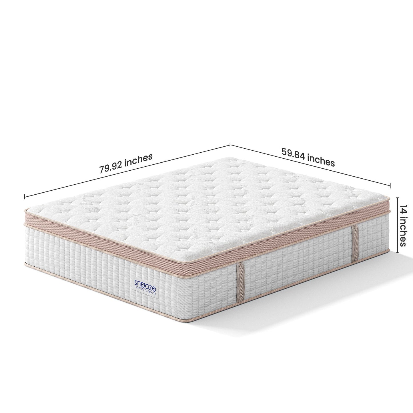 Snooze Mattress Company Harmony - 14" Euro Top Firm Hybrid Mattress With Independently Encased Coils & Gel Memory Foam