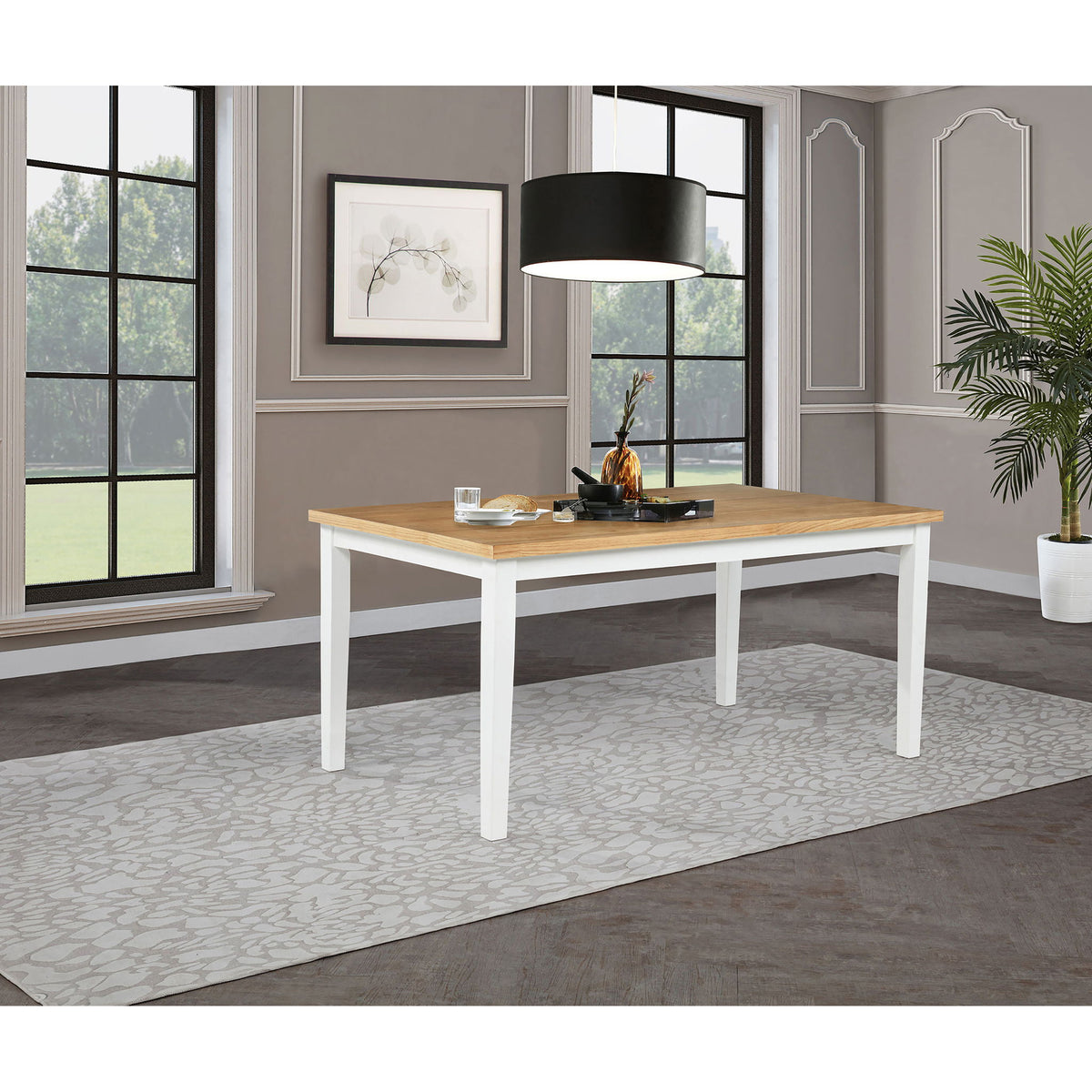 Calloway - Rectangular Dining Table - Brown / White