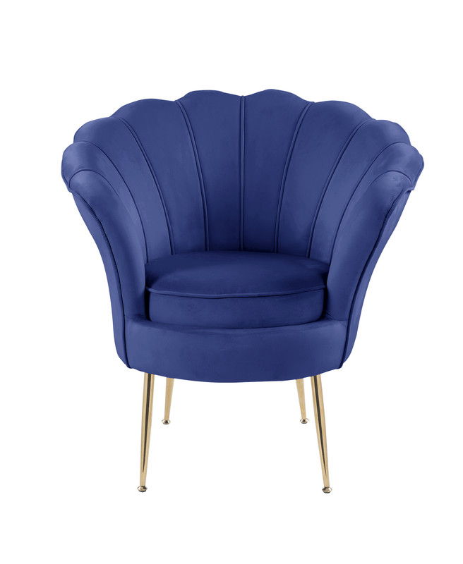 Angelina - Scalloped Back Barrel Accent Chair With Metal Legs