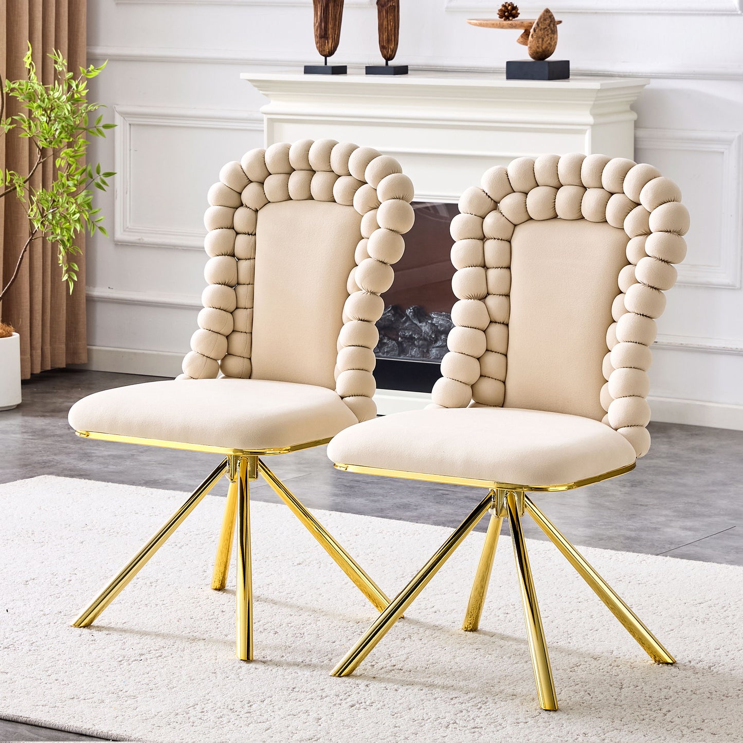 Puffy Bubble, Ball Chain Chair For Dining Room & Kitchen (Set of 2)
