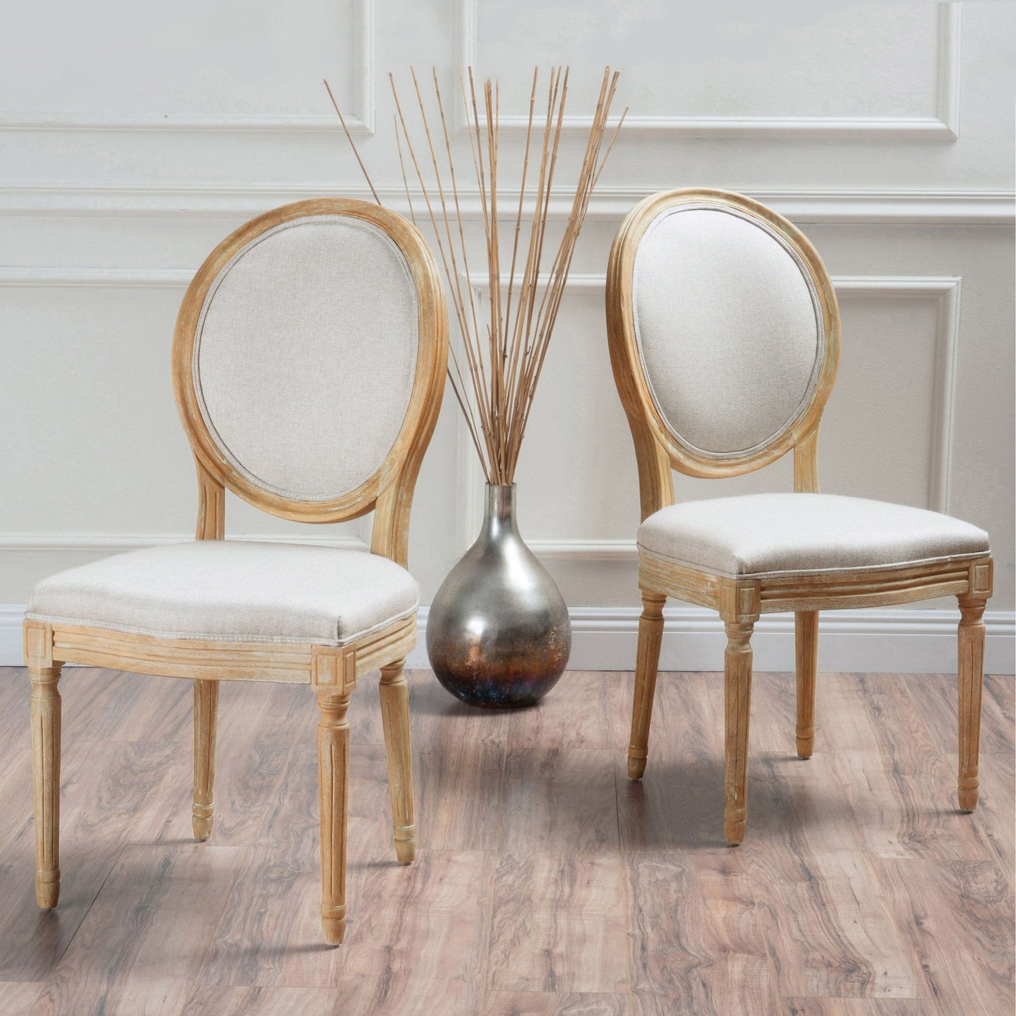 French Country Inspired Dining Chair With Iconic Round Backrest