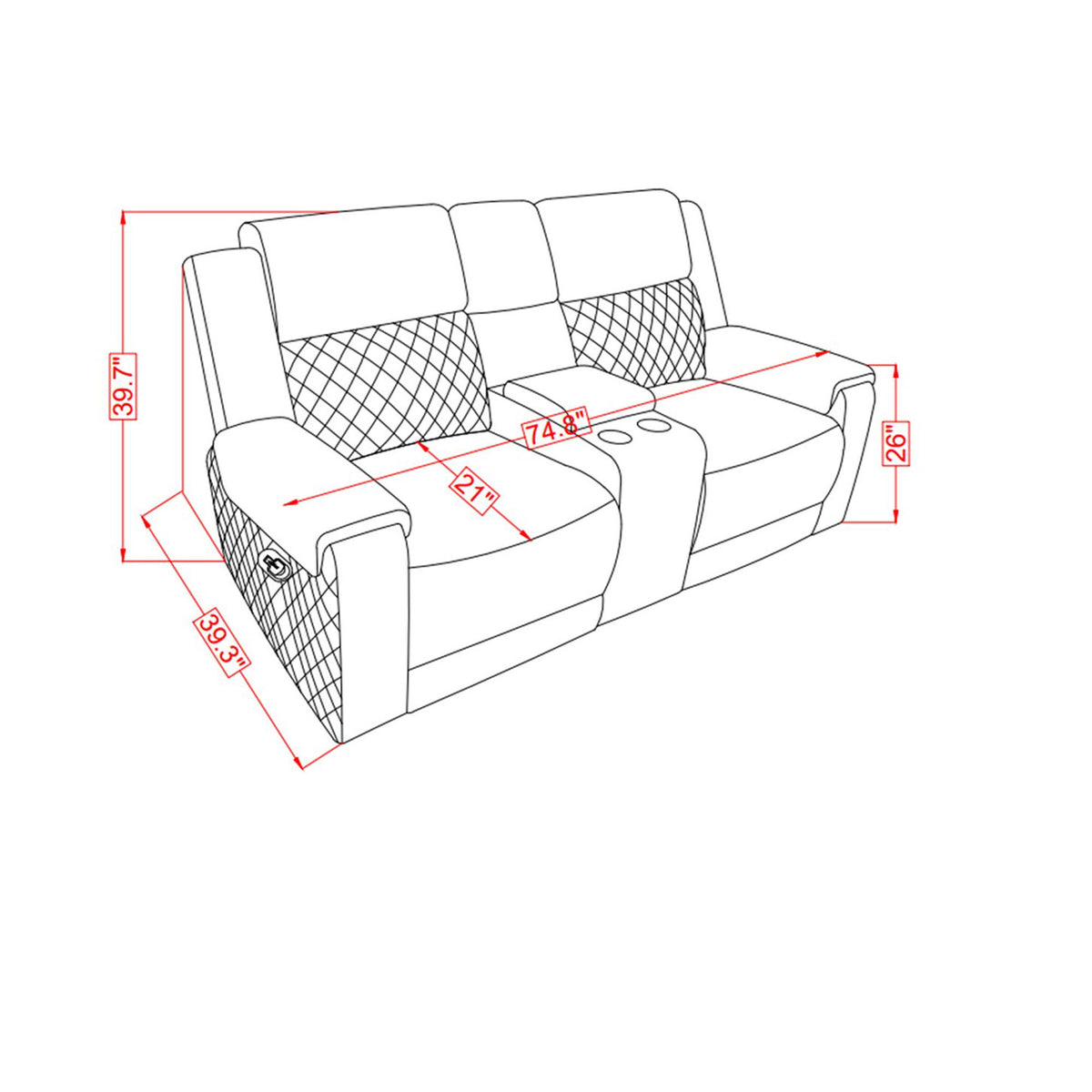 Alicia - Console Reclining Loveseat