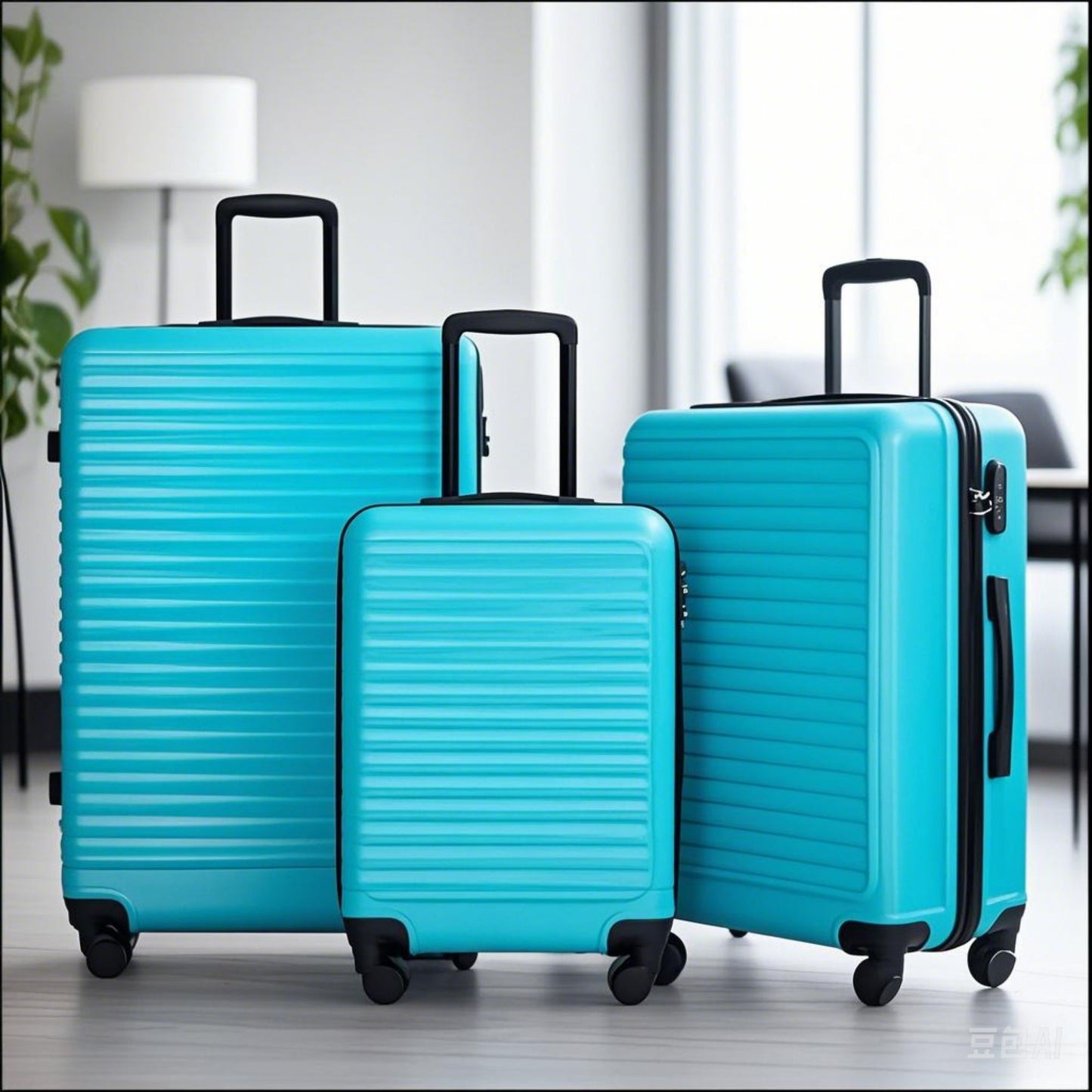 3 Piece Luggage Sets Lightweight Suitcase With Two Hooks, Spinner Wheels, Tsa Lock