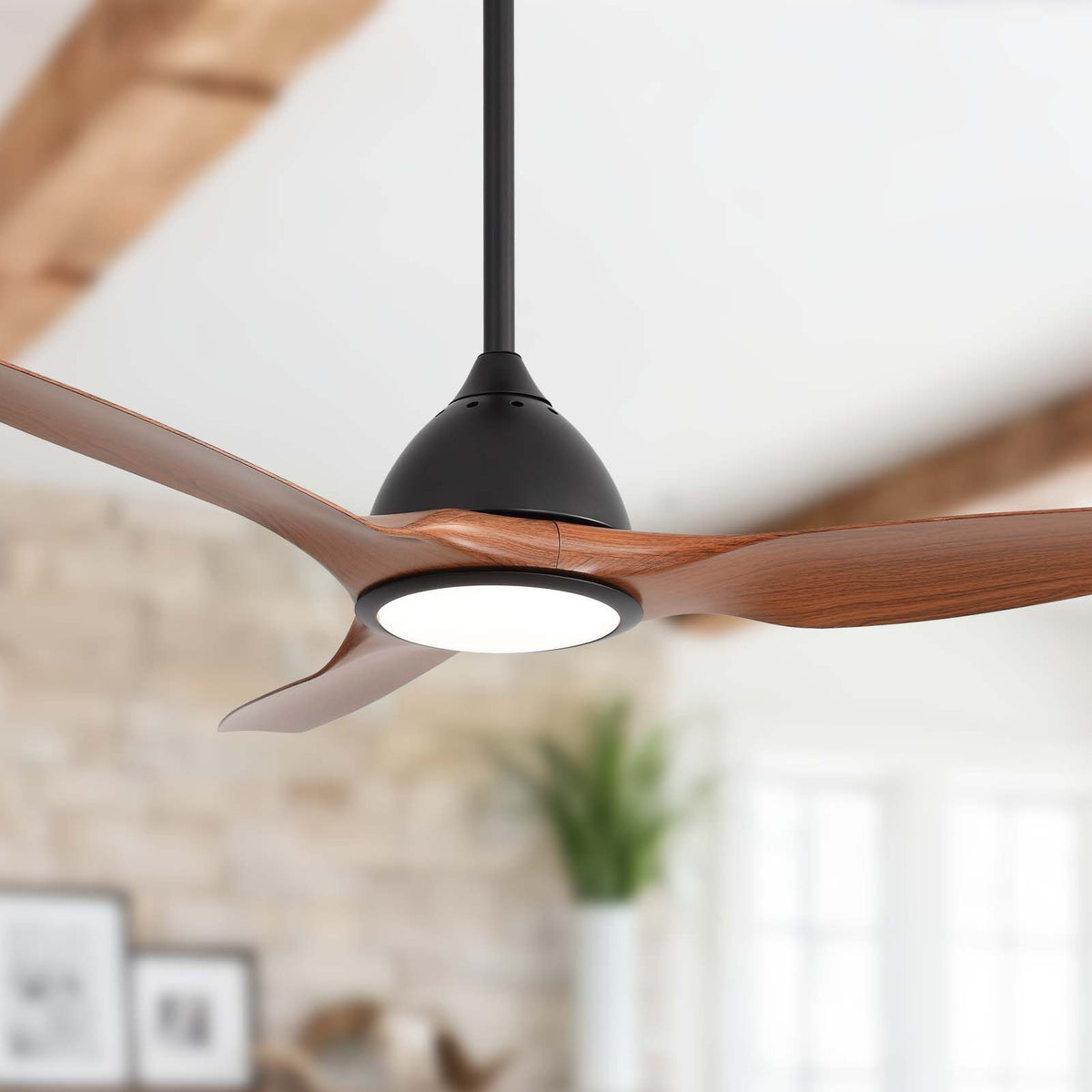 52" Smart Ceiling Fan, Dimmable 3 Color LED Light, Remote Control, Quiet Reversible DC Motor