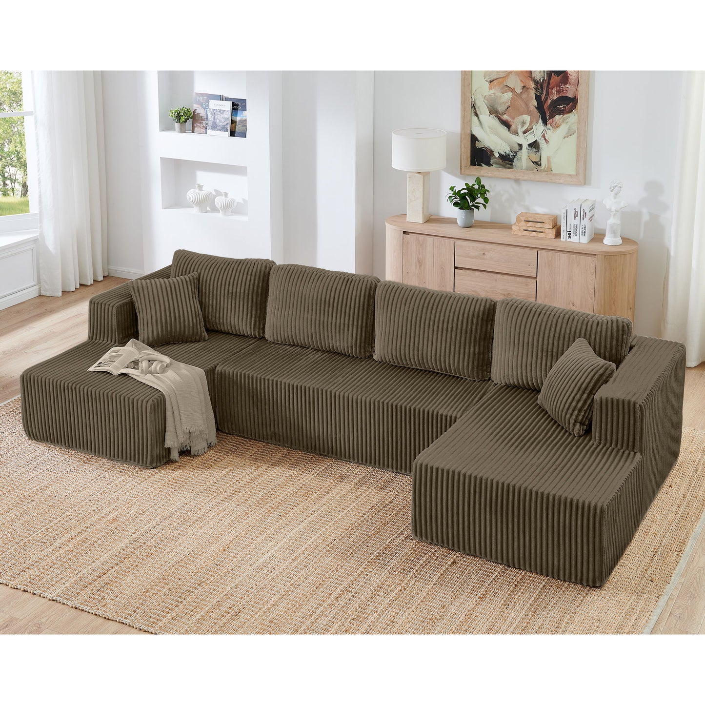 Modern Minimalist U - Shape Modular Sectional Sofa