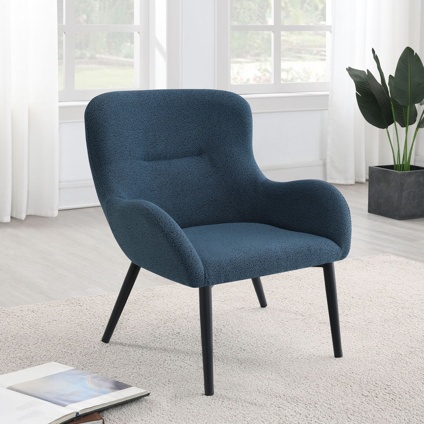 Luna - Upholstered Arm Accent Chair - Blue