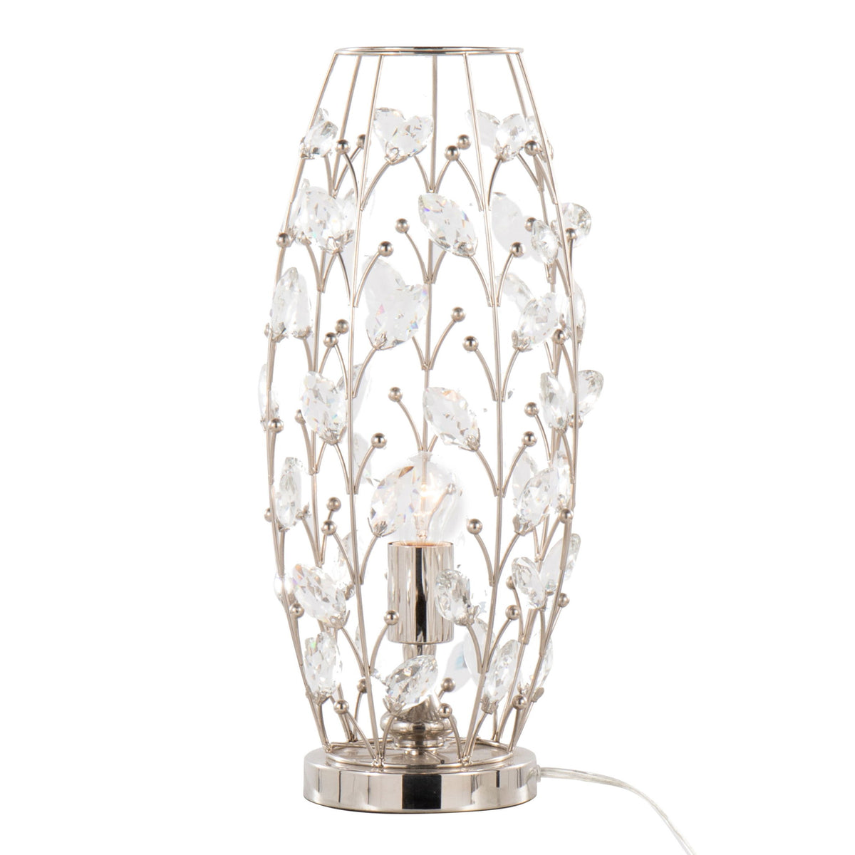 Crystal - Buds Contemporary Uplight Lamp - Nickel