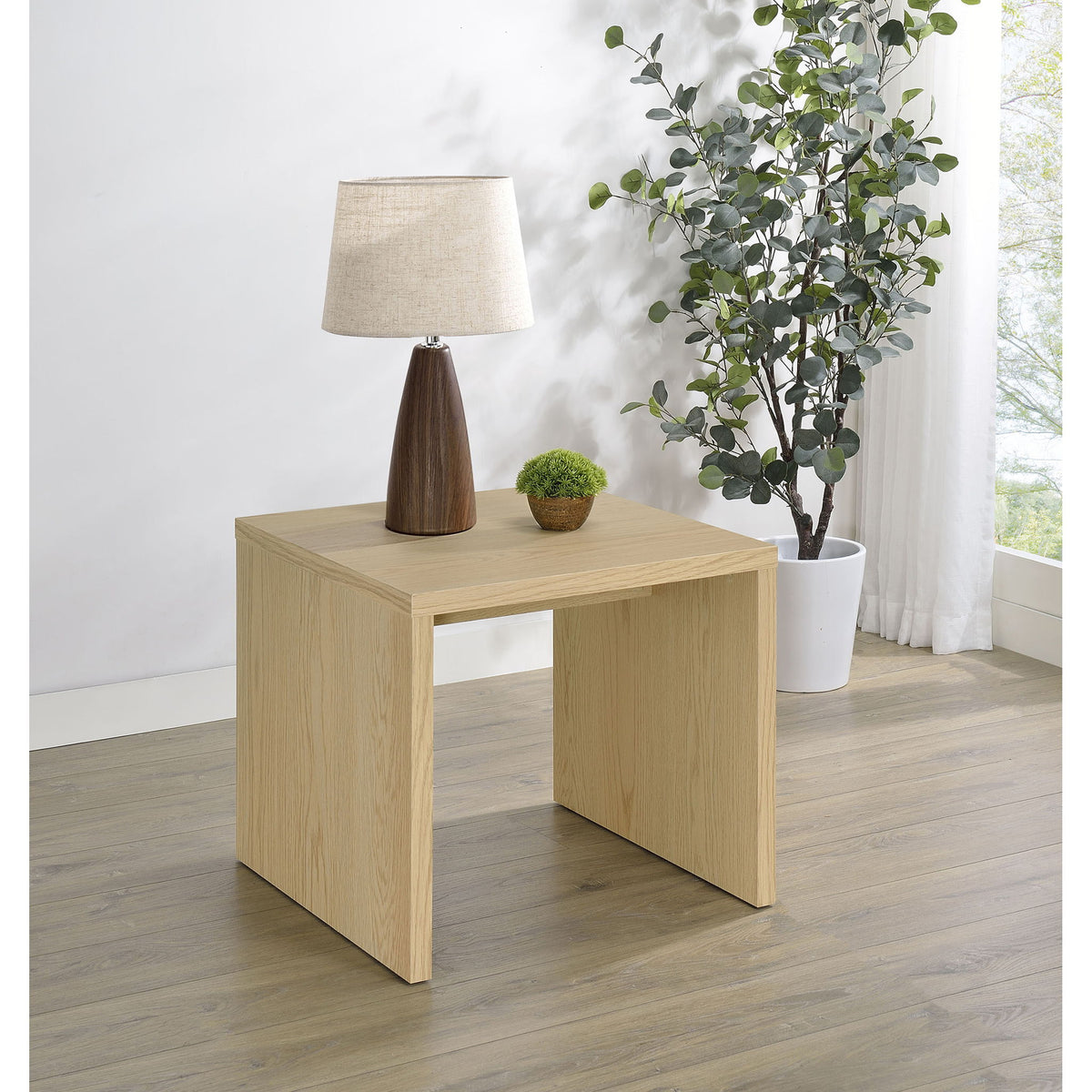 Parker - Accent Side End Table - Light Oak