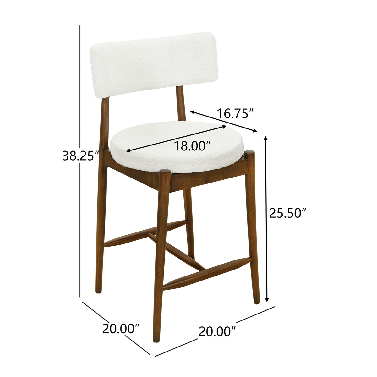Counter Stool (Set of 2) - Walnut Beige