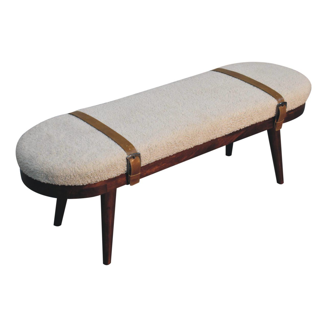 Nordholm Boucle Bench - Walnut