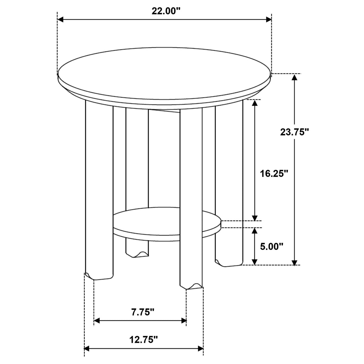 Crispin - Round Table With Lower Shelf