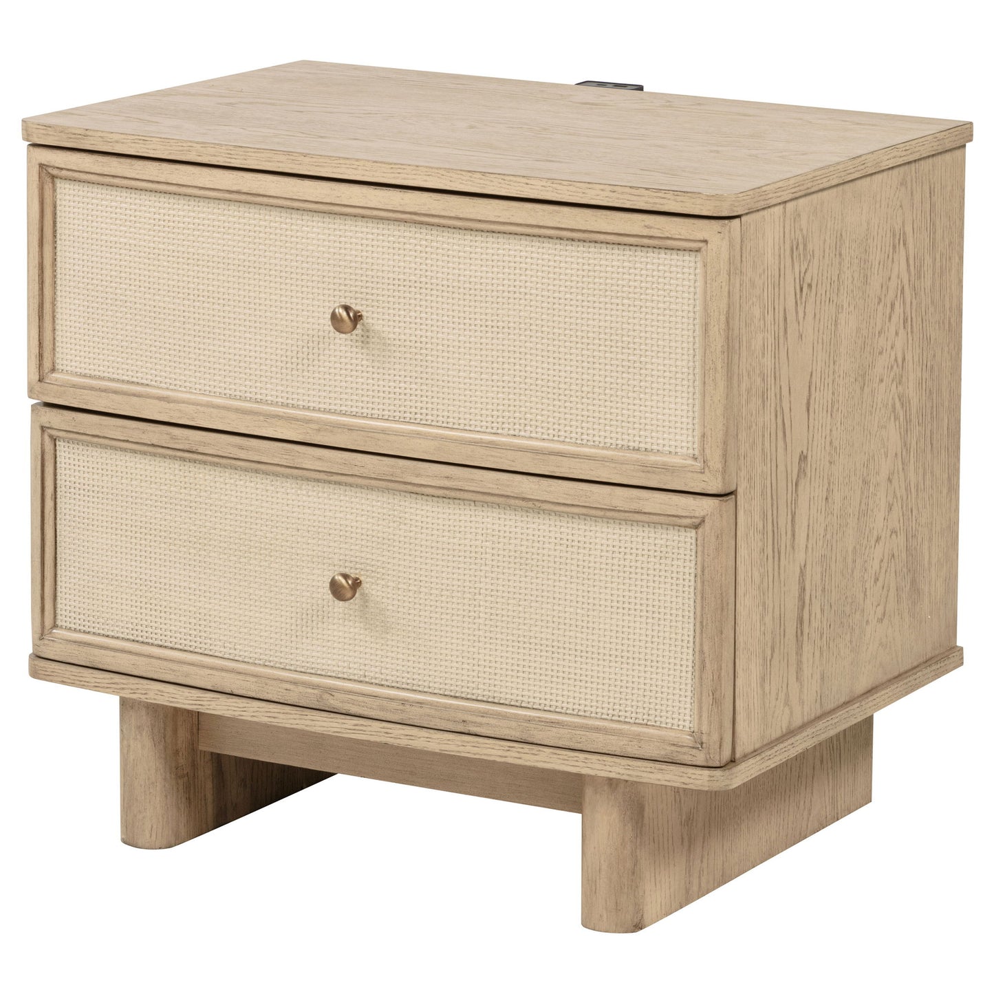 Kimpton - 2 Drawer Nightstand With USB Charging Ports - Beige
