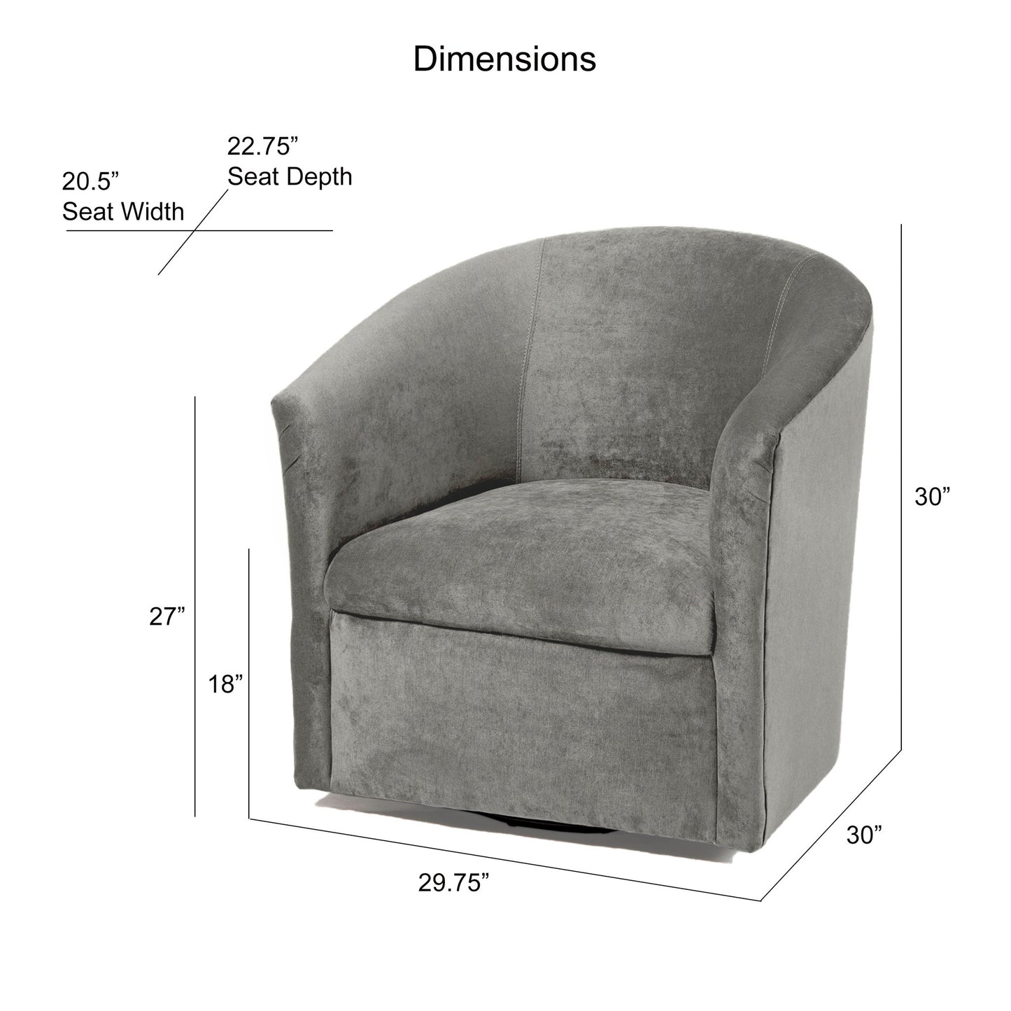 Eden - Swivel Chair With Microfiber Upholstery And Hardwood Frame