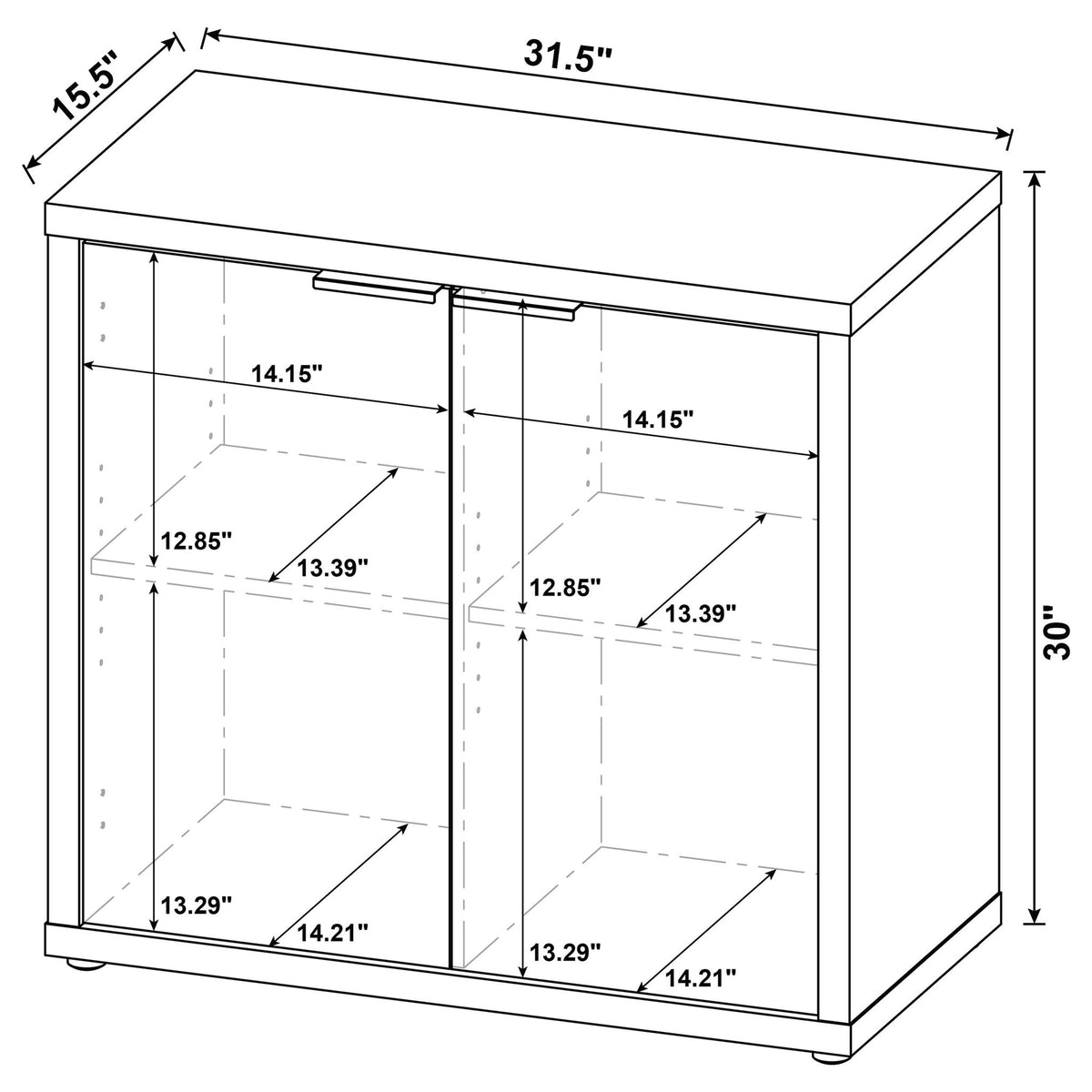 Pamplona - 2 Door Accent Cabinet Hardware - Brown