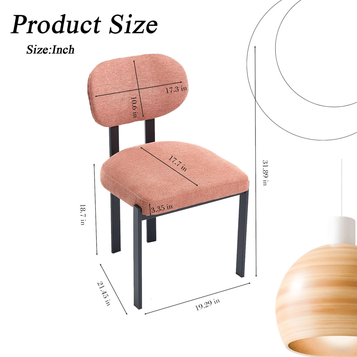 Dining Armless Chairs (Set of 2) - Black / Orange