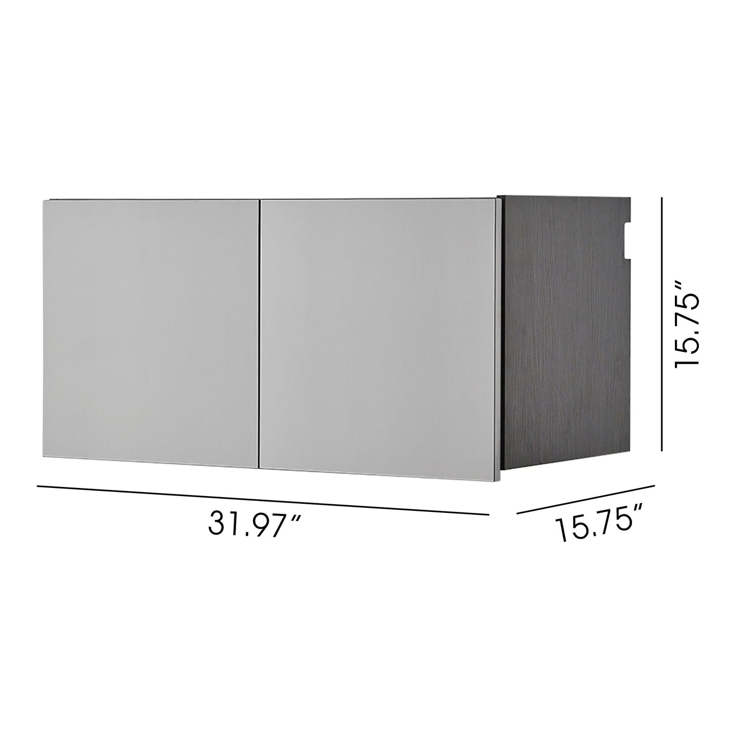 Astro Series - Metal Wall Storage Cabinet With Soft Closing Drawers - Metallic Gray