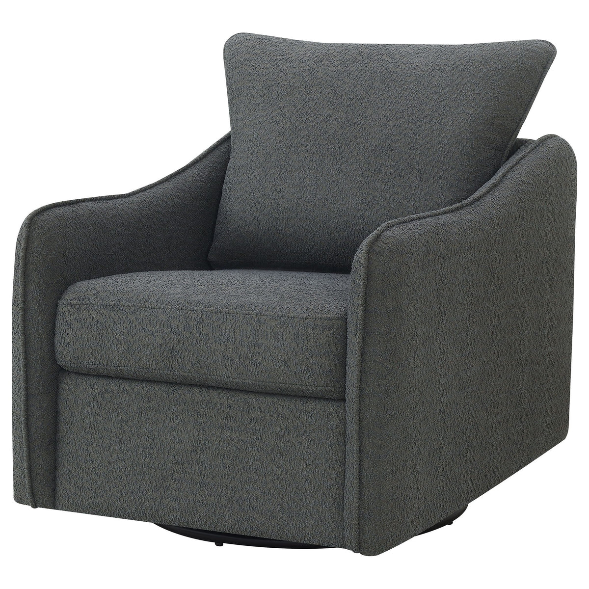 Nikko - Upholstered Swivel Chair - Charcoal
