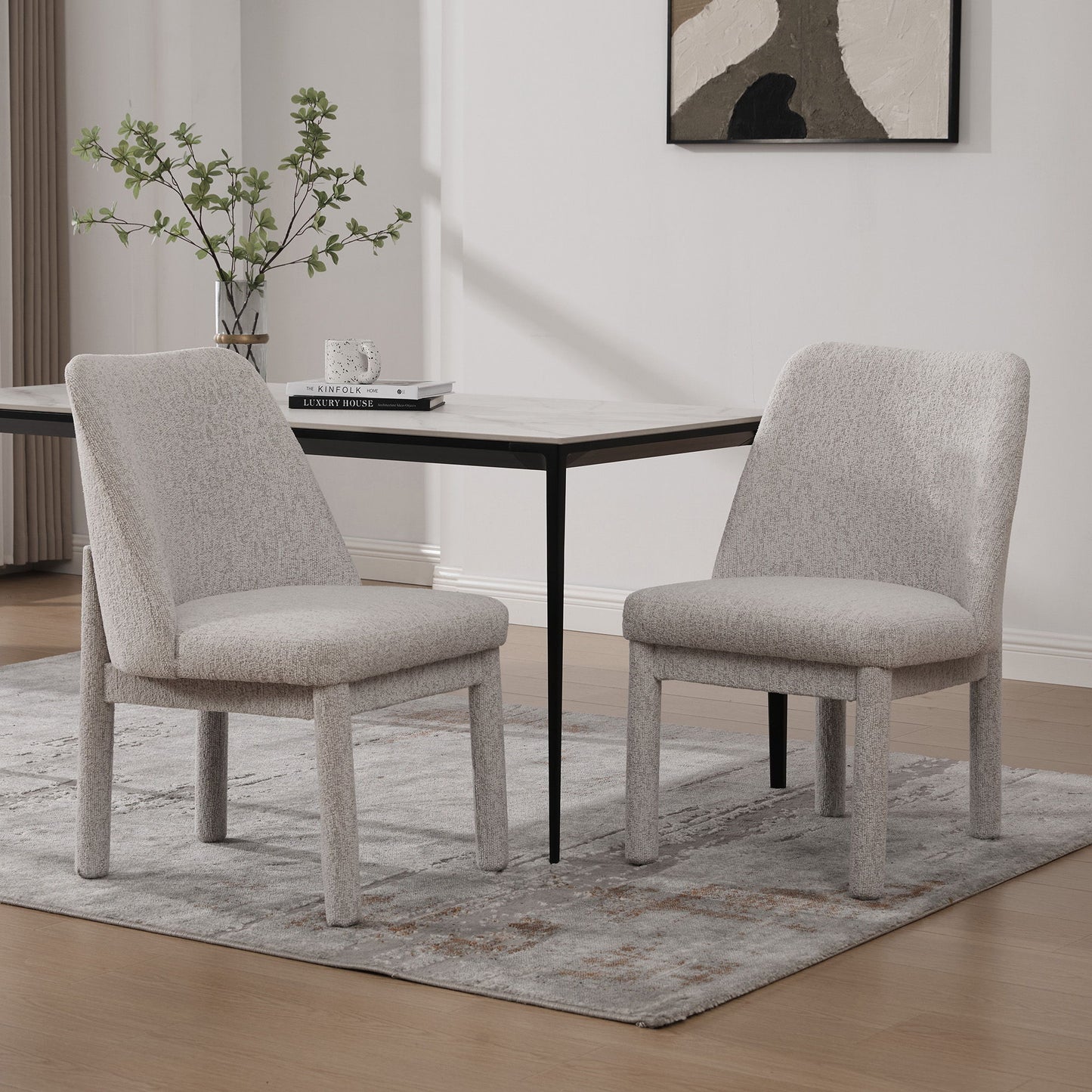 Wide Minimalist Dining Chair (Set of 2)