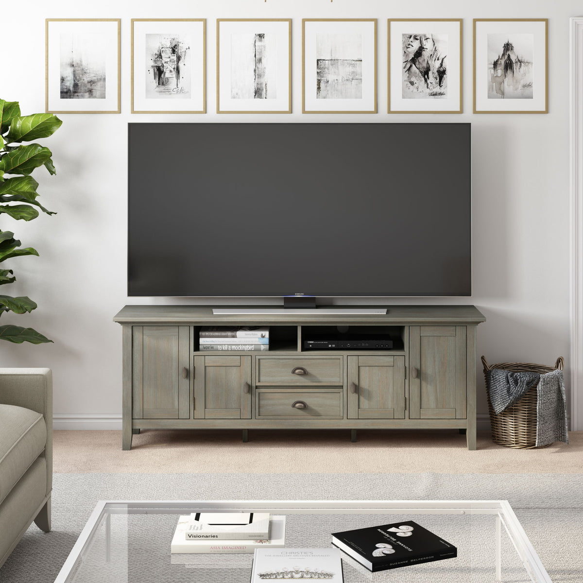 Redmond - TV Media Stand - Distressed Gray