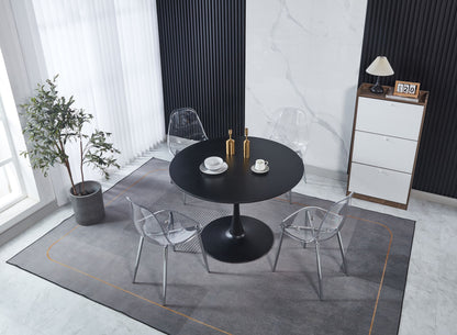 Transparent Plastic Seat Dining Chair (Set of 4)