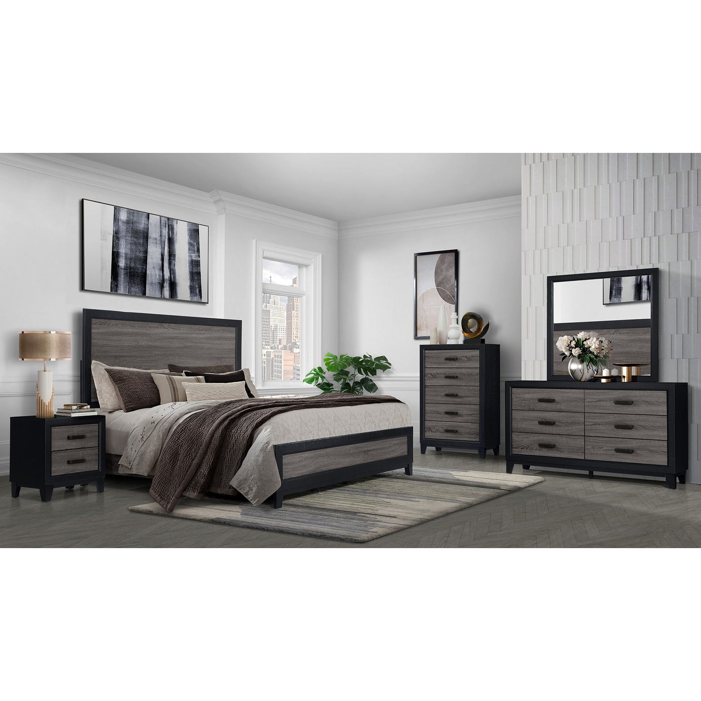 Soluto - Nightstand - Gray / Black