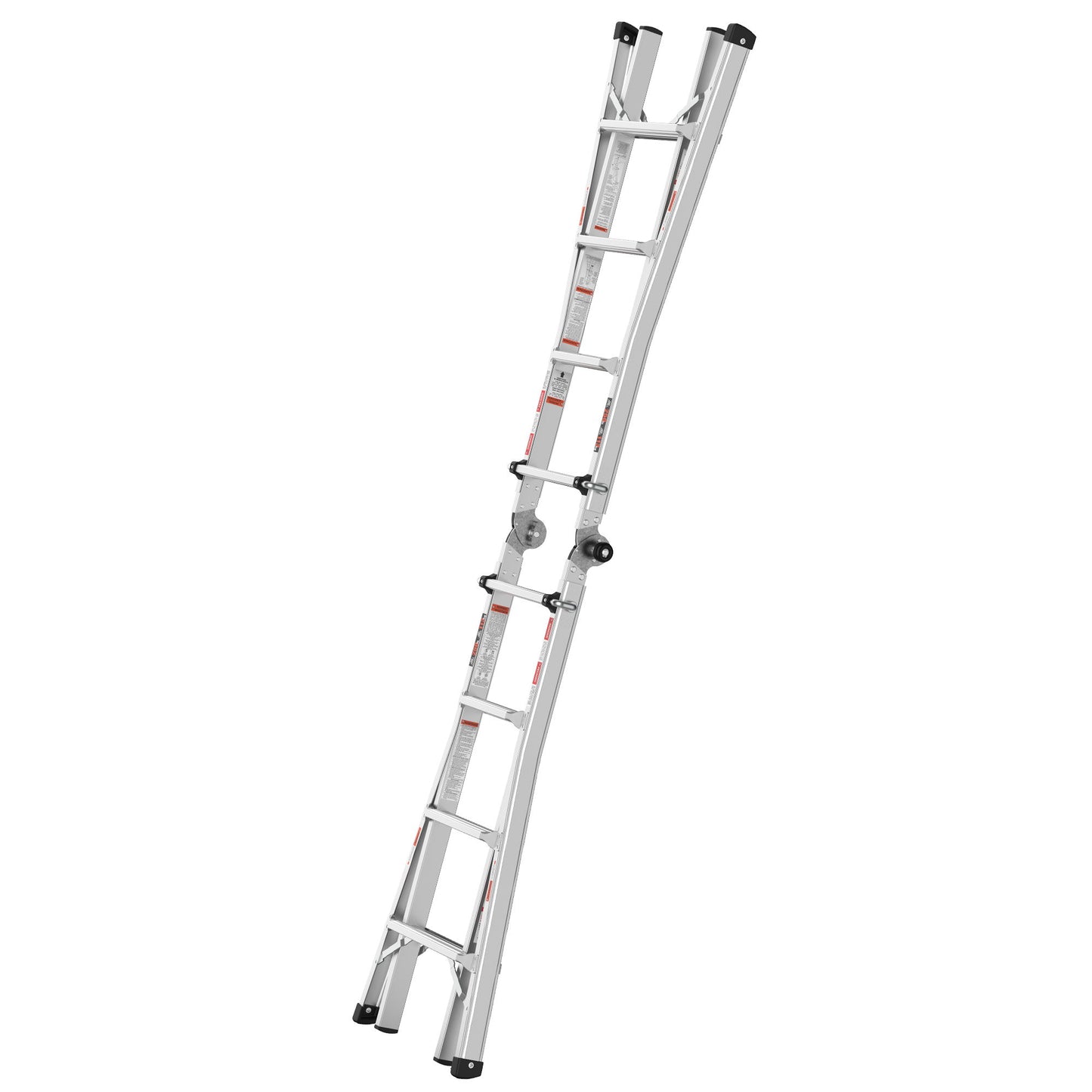 Multi-Position Foldable Aluminum Ladder, A-Frame And Straight Ladder, Ansi 250Lbs - Gray