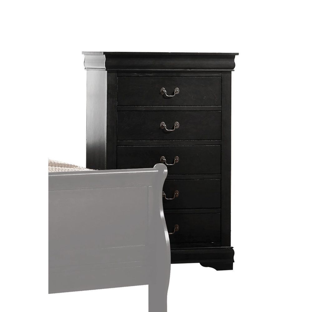 Bring casual elegance into your home with the Louis Phillipe chest. This chest is a piece that offers any bedroom a sophisticated look.