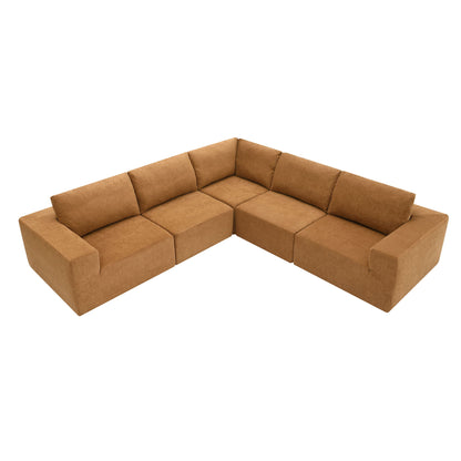 Modular Sectional With Wide Seat Free Combination L Shaped Couch Set Cloud Upholstered Minimalist Boneless Sofa
