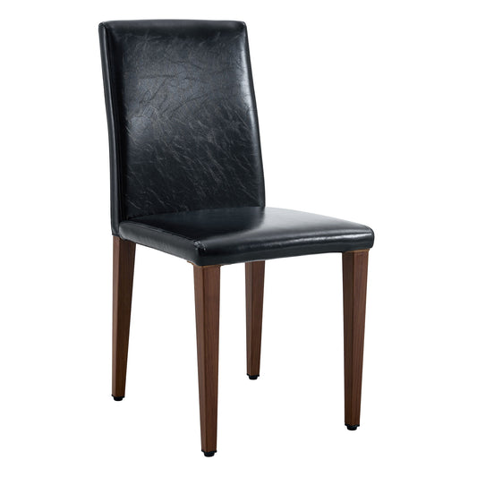 Simple Versatile Dining Chairs Set With Comfortable Design And Sturdy Metal Legs, 4 Piece Set - Black / Dark Walnut