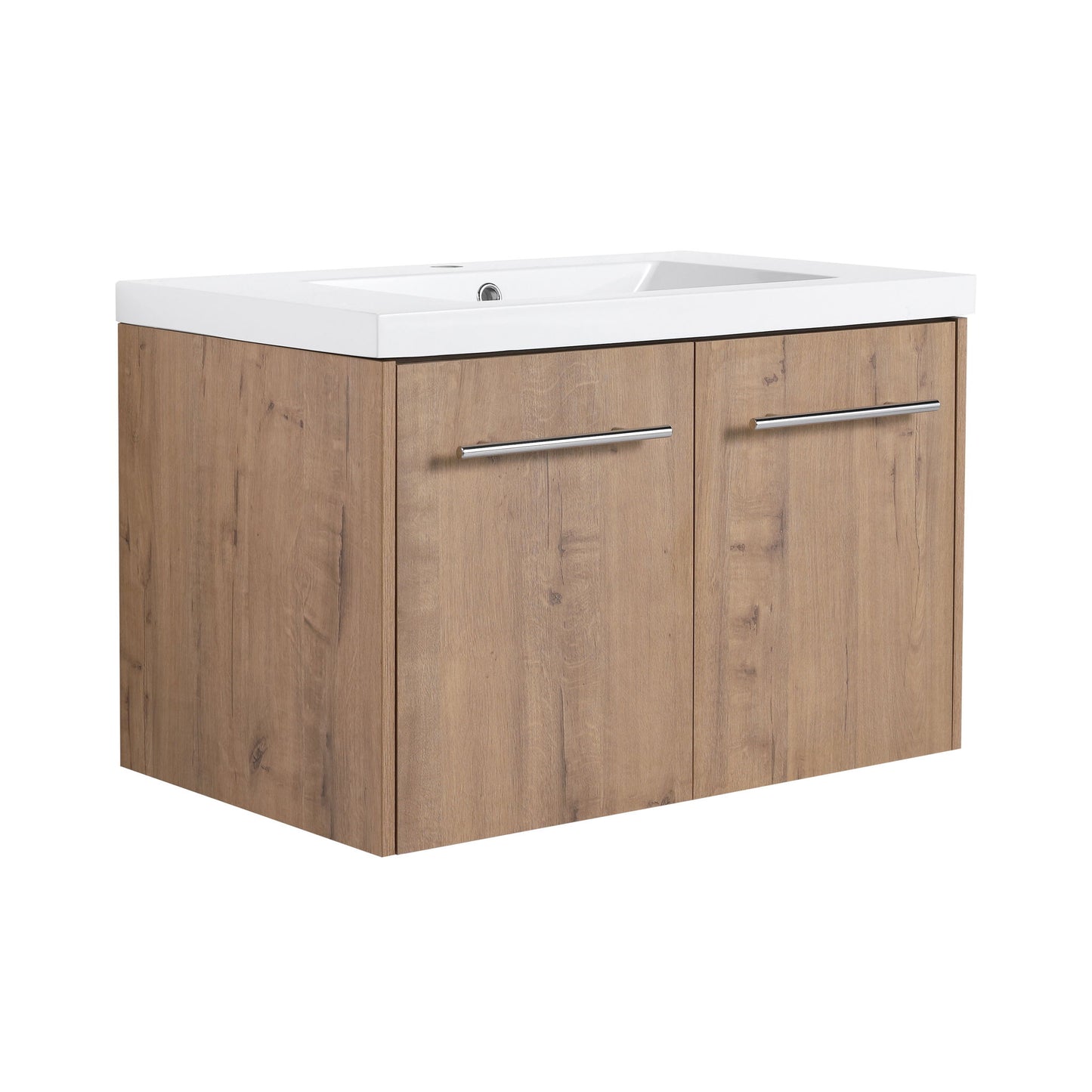 Modern Floating Bathroom Vanity With Resin Sink, Soft Close Doors