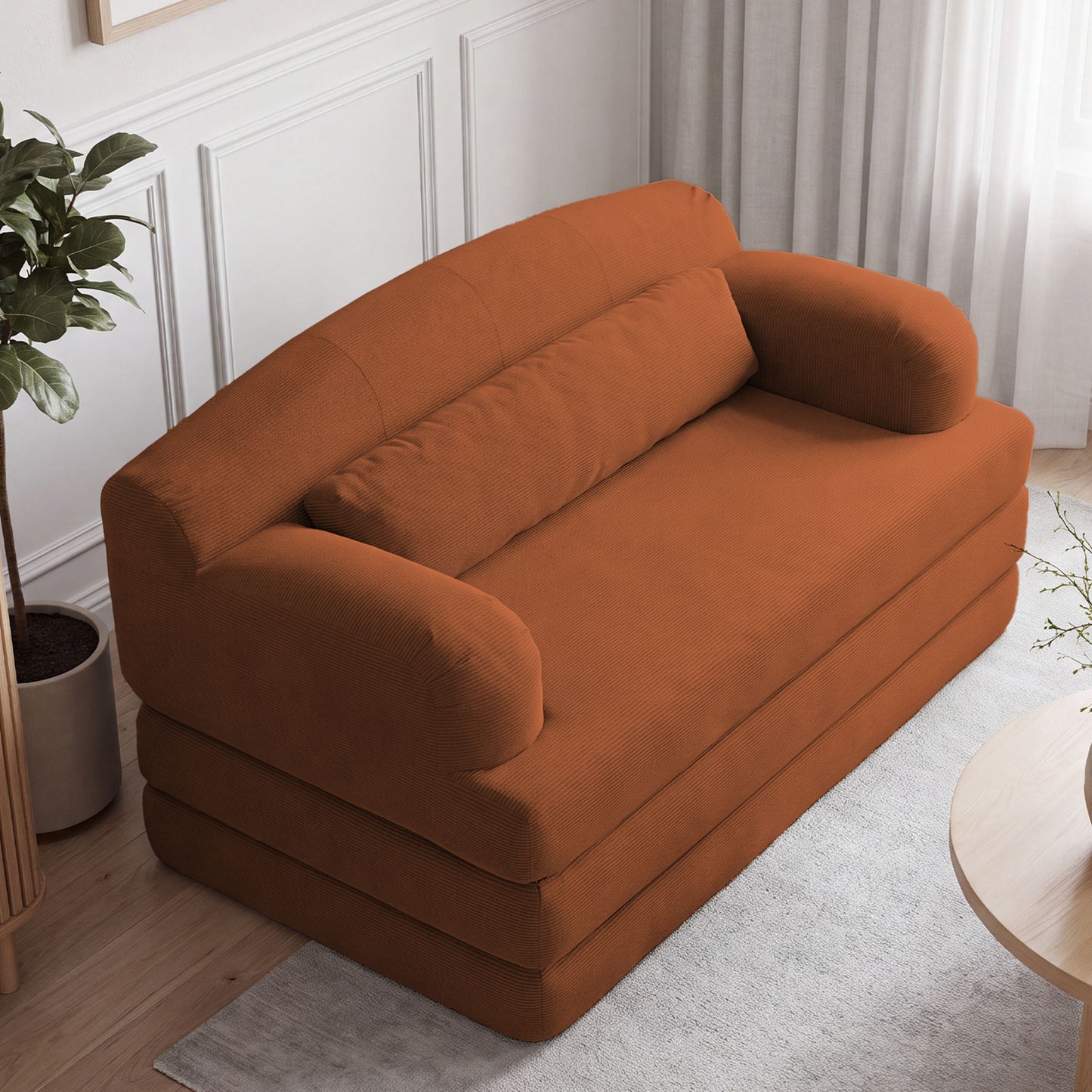 2 Seater Sofa Bed, Compact Foldable Floor Couch