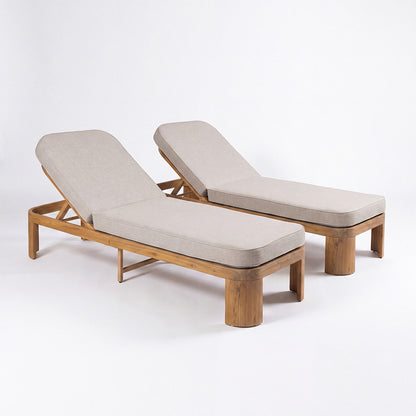 Outdoor Chaise Lounge With Cushion, 5 Position Adjustable Backrest