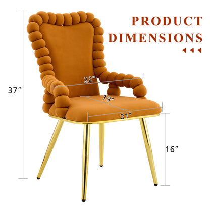 Puffy Bubble, Ball Chain Chair With Armrests For Dining Room (Set of 2)