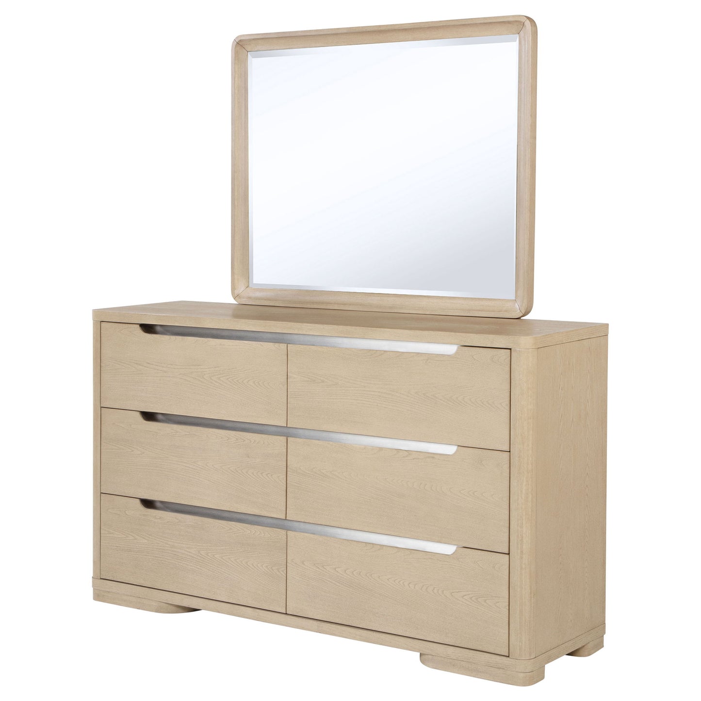 Mirador - 6 Drawer Dresser And Mirror Set - Light Oak