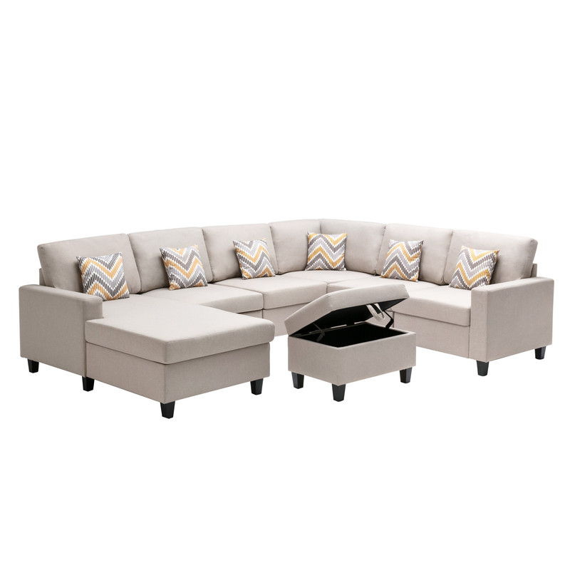 Nolan - 7 Piece Sectional Sofa With Pillows And Interchangeable Legs