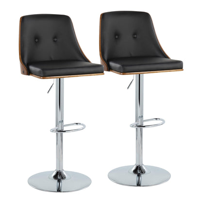 Gianna - Mid Century Modern Adjustable Barstool With Swivel With Oval Footrest (Set of 2)