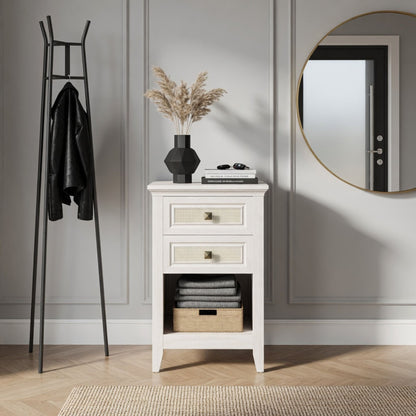Nightstand With 2 Drawers Bedside Table